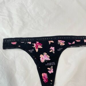 Victoria's Secret Black and Pink Butterfly Panties